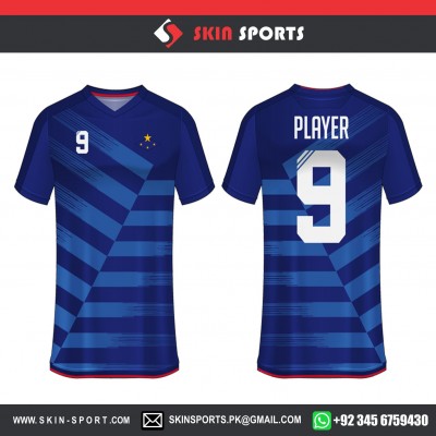ROYAL 2 SHAPE STRIPES   SOCCER JERSEYS